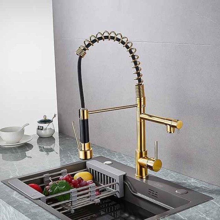 Kitchen faucet - Single Handle One Hole Electroplated Pull-out / Pull-down Deck Mounted Modern Contemporary Kitchen Taps