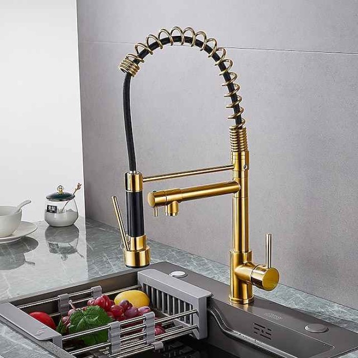 Kitchen faucet - Single Handle One Hole Electroplated Pull-out / Pull-down Deck Mounted Modern Contemporary Kitchen Taps