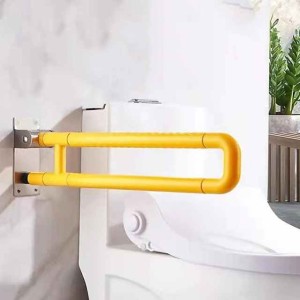 Handicap Grab Bars Rails 23.6 Inch, Toilet Handrails Bathroom Safety Bar Hand Support Stainless Steel, Flip Up Rail Handicapped Handrail Accessories for Seniors Elderly Disabled Pregnant Bath Grips