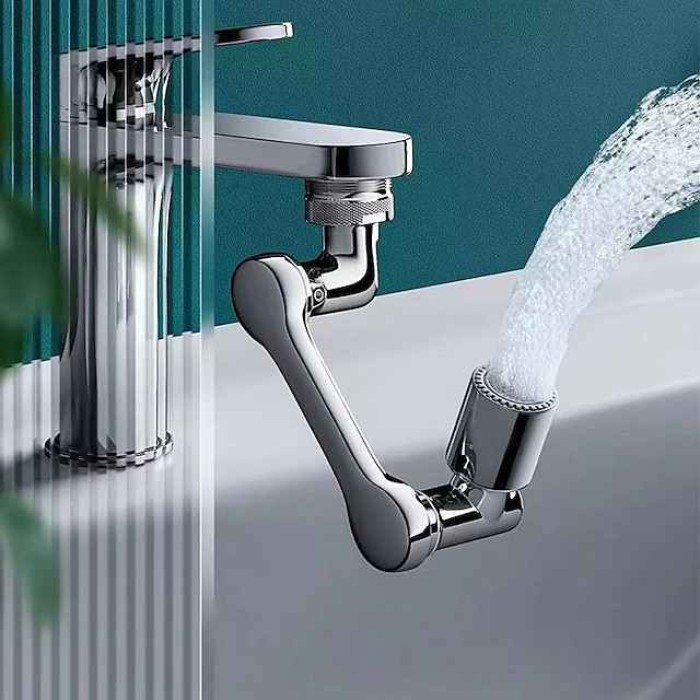 Alloy Faucet Extender Head Replacement Mechanical Arm 1080° 2 Mode Sprayer Nozzle Attachment, Water Aerator Bubbler for Bathroom Kitchen, Universal Tap Extend Spray Filter Spout Adapter Accessories