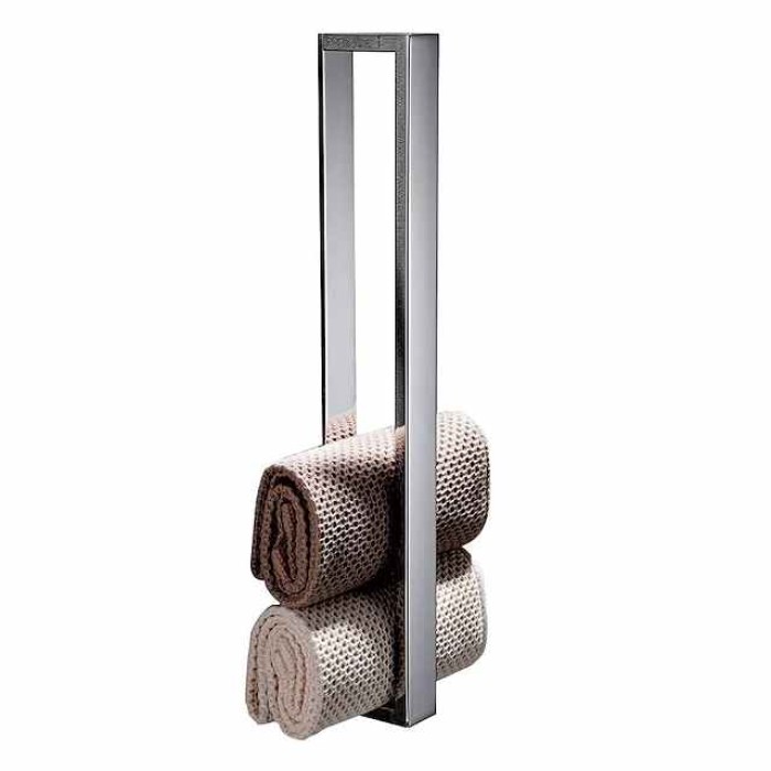 Adhesive Towel Bar with Hook, SUS304 Stainless Steel Hand Towel Holder for Bathroom, Towel Rack for Rolled Towels 40cm