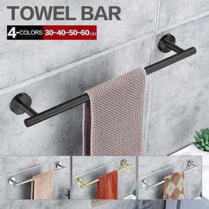 Bathroom Towel Bar, Bath Accessories Thicken Stainless Steel Shower Towel Rack for Bathroom, Towel Holder Wall Mounted 30-60cm