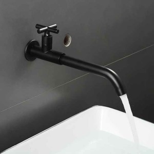 Bathroom Faucet Sink Only Cold Water Basin Taps Wall Mounted, 360 Rotates Single Handle Antique Brass Washroom Vessel Tap Black Chrome Golden White