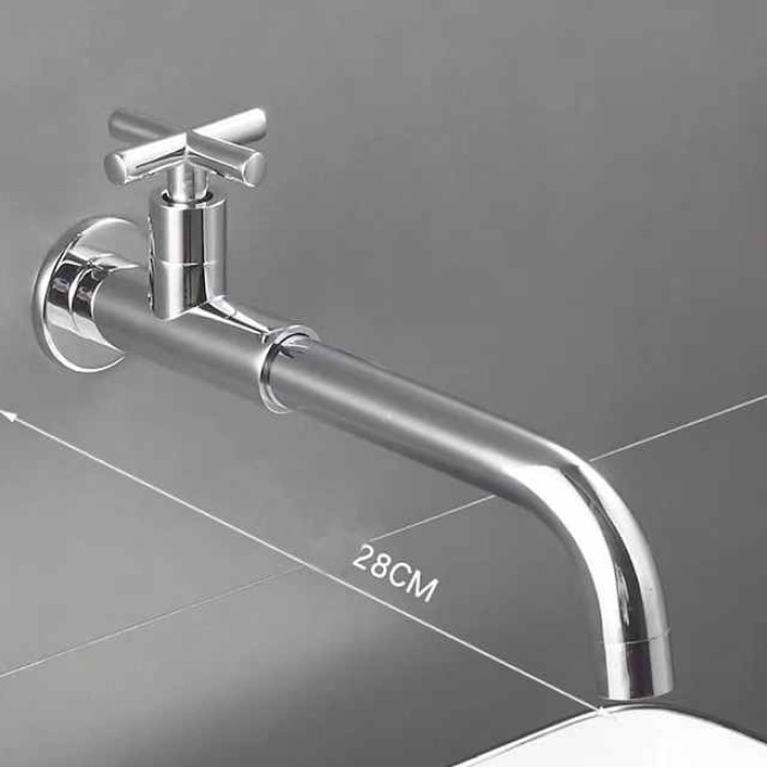 Bathroom Faucet Sink Only Cold Water Basin Taps Wall Mounted, 360 Rotates Single Handle Antique Brass Washroom Vessel Tap Black Chrome Golden White