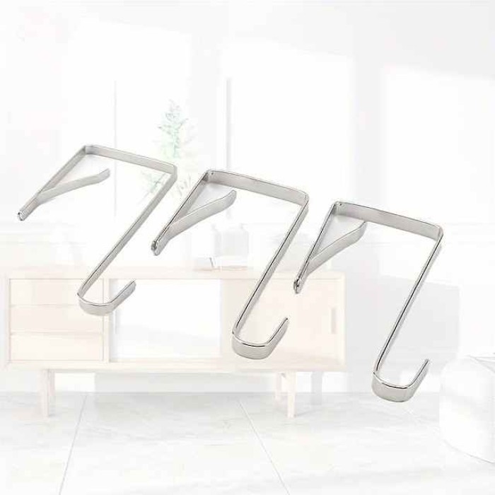 8pcs Over The Door Hooks Heavy Duty Stainless Steel Hanger Organizer For Living Room Bathroom Bedroom Kitchen Hanging Clothes Towels Hats Coats Bags