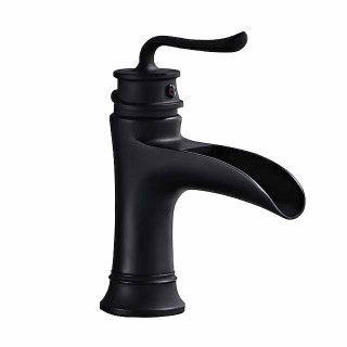 Waterfall Bathroom Faucet Sink Mixer Mono Basin Taps Black, Vintage Brass Single Handle Washroom Taps with Hot and Cold Hose