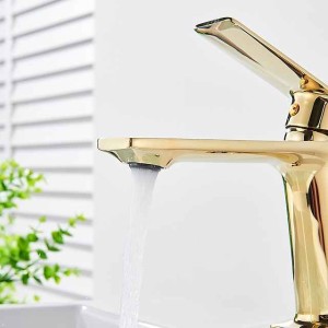 Monobloc Basin Taps Sink Mixer Bathroom Faucet, Single Handle Electroplated Washroom Tap, Black Golden Chrome Grey