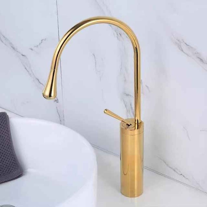 Bathroom Sink Faucet - Rotatable / Classic / Centerset Electroplated / Painted Finishes Deck Mounted Single Handle One HoleBath Taps