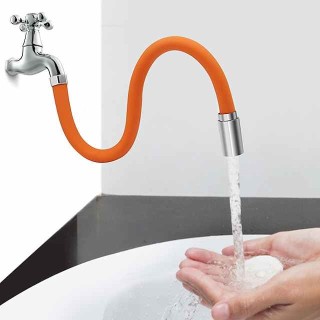 Faucet Extension Tube 45cm, Universal Flexible Hose Shapeable Water Pipe Multipurpose Connector Faucet for Kitchen Sink Bathroom Garden