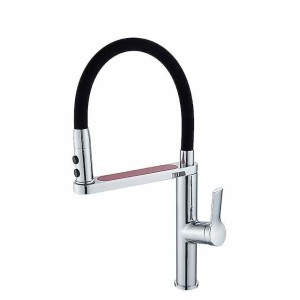 Kitchen Faucet Pull Donw, 360 Swivel Single Handle Sink Mixer Taps, Kitchen Vessel Tap with Hot and Cold Water Hose