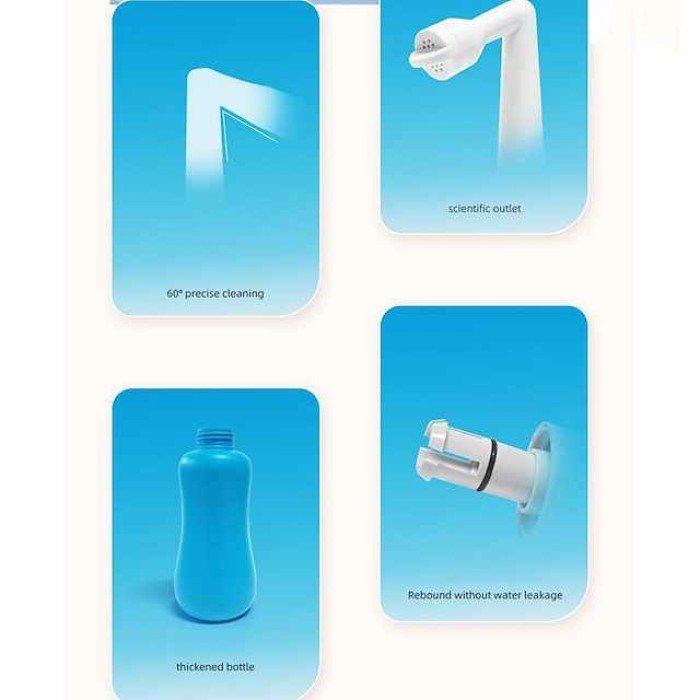 Portable Bidet Sprayer EVA Bottle 300/400/600 ml Detachable Nozzle Head with Case, Travel Handheld Large Bottle for Toilet  Bathroom Shattaf Hand Spray