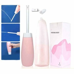 400 ml Travel Bidet Sprayer Bottle Protable Dual Head,  Shattaf Cleaning Set Pink Detachable Nozzle for Toilet Bathroom Postpartum & Feminine Care