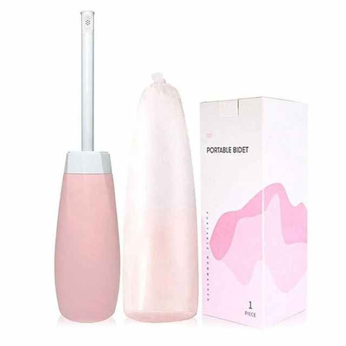 400 ml Travel Bidet Sprayer Bottle Protable Dual Head,  Shattaf Cleaning Set Pink Detachable Nozzle for Toilet Bathroom Postpartum & Feminine Care