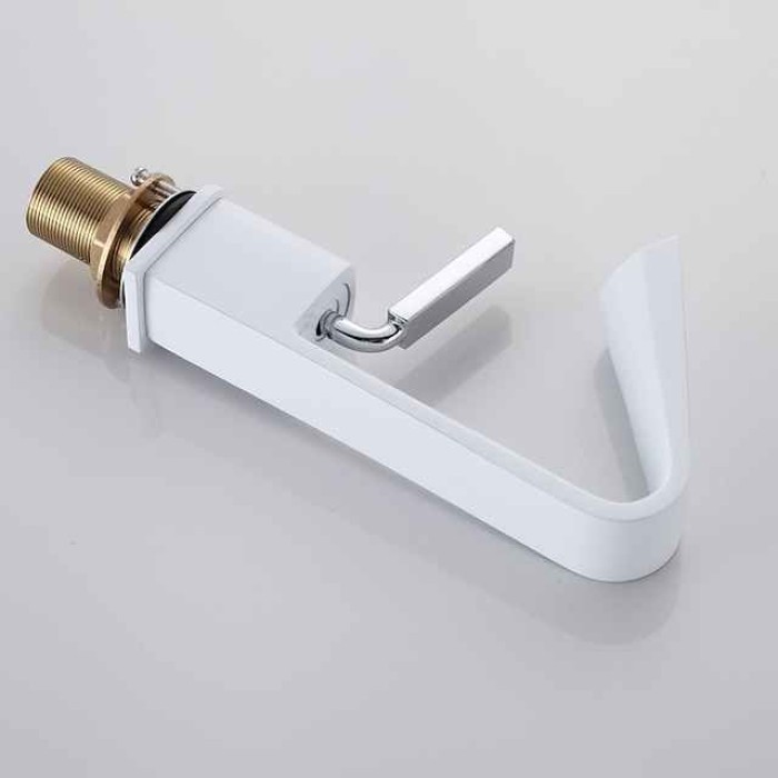 Bathroom Faucet Tall Spout Sink Mixer Basin Taps, Monobloc Single Handle Brass Washroom Vessel Tap with Cold and Hot Hose