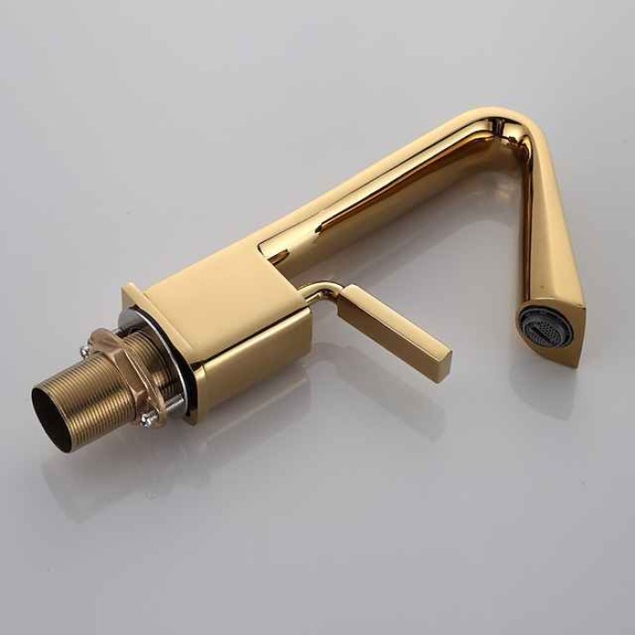 Bathroom Faucet Tall Spout Sink Mixer Basin Taps, Monobloc Single Handle Brass Washroom Vessel Tap with Cold and Hot Hose