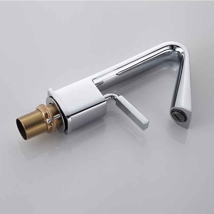 Bathroom Faucet Tall Spout Sink Mixer Basin Taps, Monobloc Single Handle Brass Washroom Vessel Tap with Cold and Hot Hose