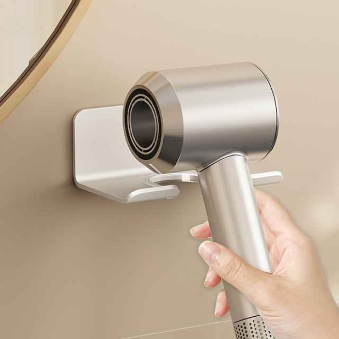 Hair Dryer Rack Punch Free Toilet Hair Dryer Hanger Air Blower Bracket Bathroom Storage Rack