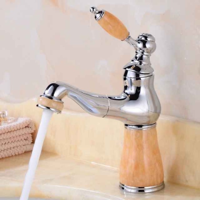 Bathroom Faucet Sink  Mixer Basin Taps Short/Tall, Single Ceramic Handle Vessel Taps with Cold and Hot Hose  for Washroom Bath