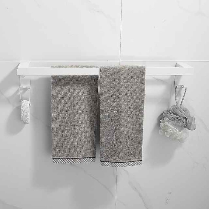 Towel Rack Towel Bar Multifunction Contemporary Modern Aluminum Bathroom 2-tower bar Wall Mounted