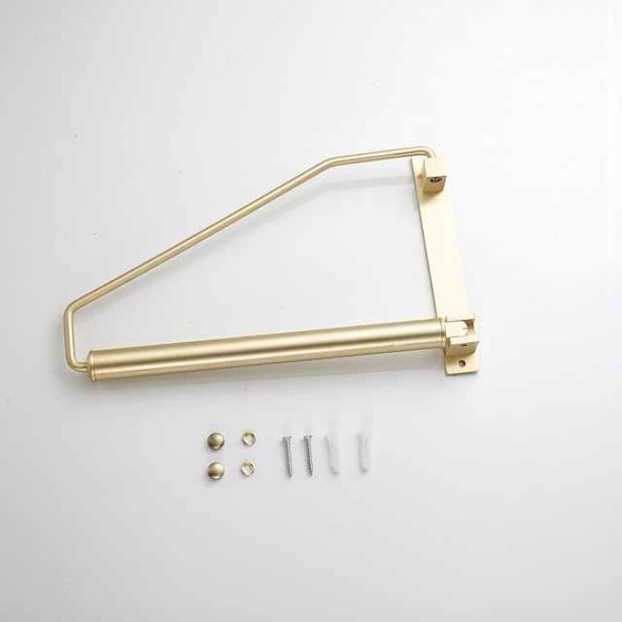 Towel Rack Towel Holder Towel Bar Foldable Creative Modern Brass 1PC Single Wall Mounted