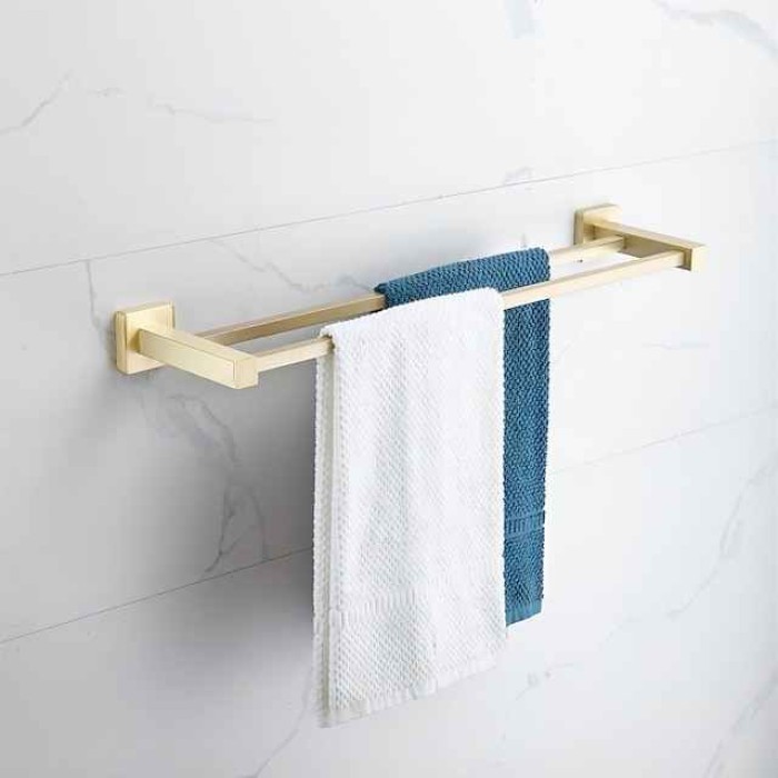 Bathroom Towel Rack Hooks Kitchen Hand Towel Holder Cool New Design Modern Country Brass 1PC Bathroom Hotel bath 2-tower bar Wall Mounted