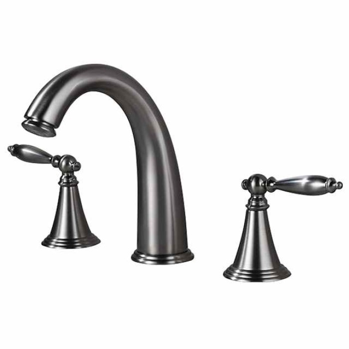 Widespread Bathroom Faucet Sink Mixer Basin Taps, Twin Handle Vessel Tap with Cold and Hot Hose