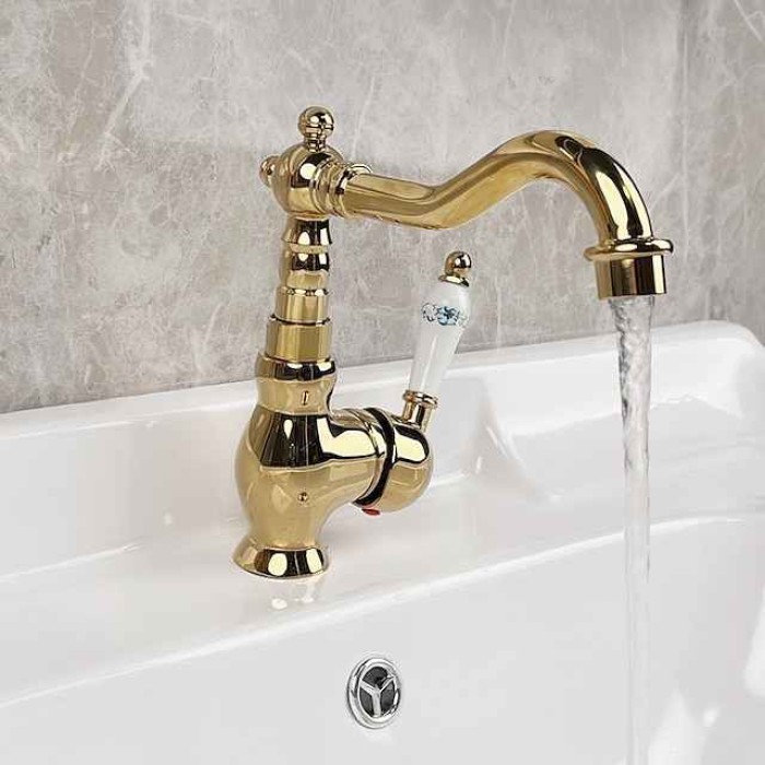 Bathroom Faucet Sink Mixer Basin Taps with Cold and Hot Hose, Deck Mounted Vessel Tap