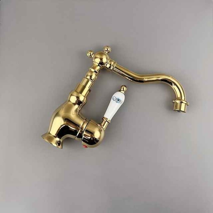 Bathroom Faucet Sink Mixer Basin Taps with Cold and Hot Hose, Deck Mounted Vessel Tap