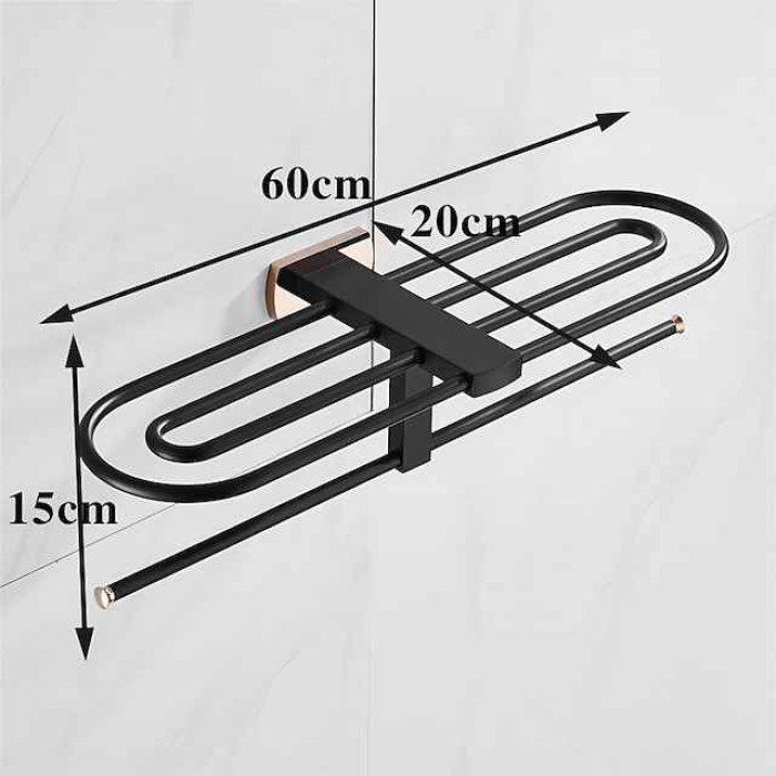 Towel Rack Bathroom Shelf Multilayer Cool New Design Modern Country Brass 1PC Double Wall Mounted