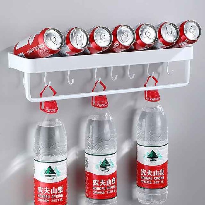 Space Aluminum Free-punch Seasoning Wall Storage Shelf Kitchen Supplies Flavoring Spatula Wall Storage Rack Bathroom Wall Holder