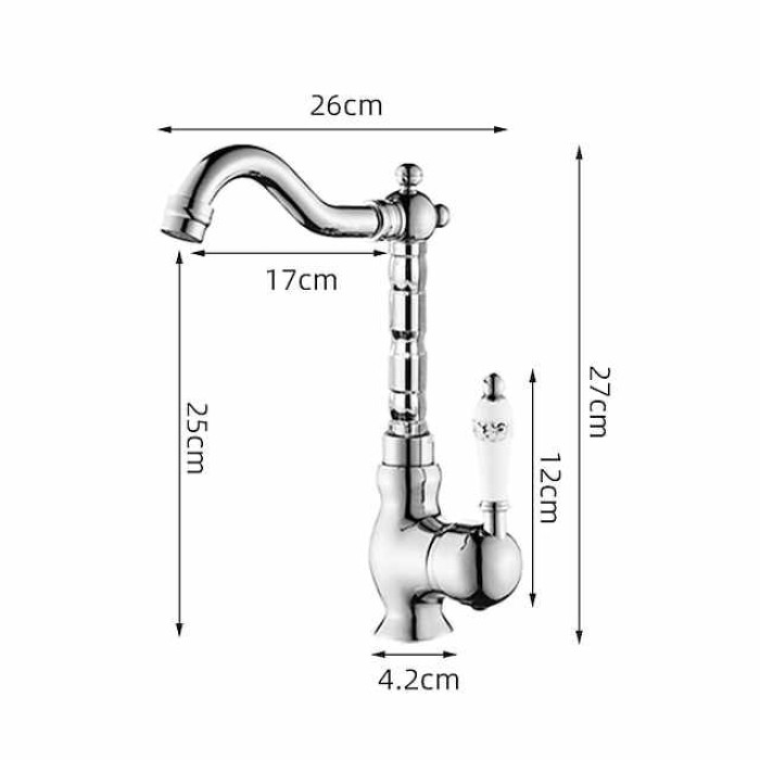 Traditional Kitchen Sink Mixer Faucet with Cold and Hot Hose, Vessel Taps Single Handle