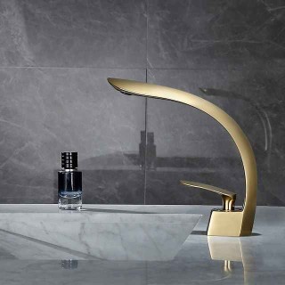 Bathroom Sink Mixer Faucet Single Hole Basin Taps with Cold and Hot Hose Washroom Taps Golden Chrome Grey