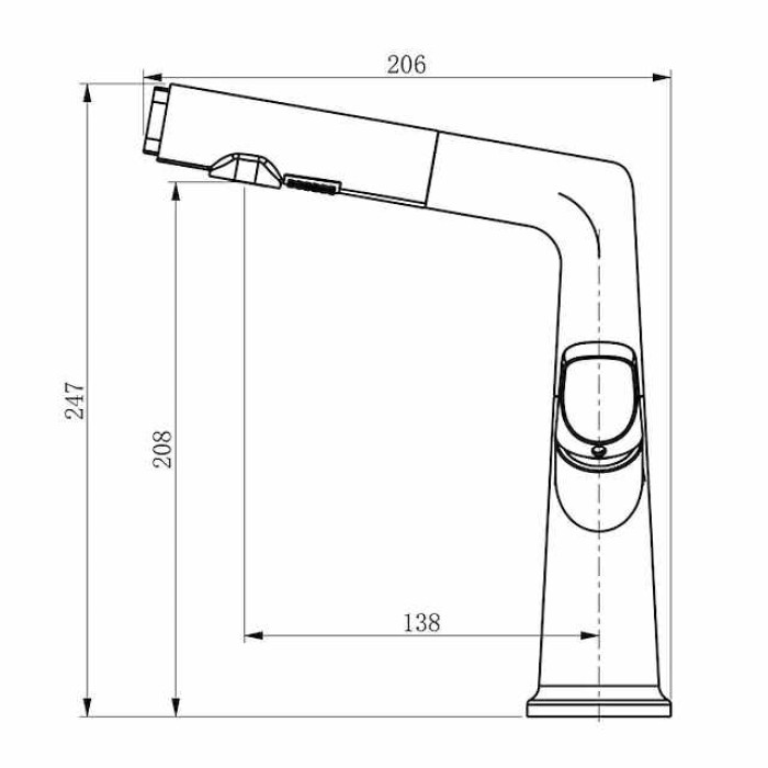 Bathroom Faucet Pull Out Basin Taps, Single Handle Vessel Taps with Cold and Hot Hose