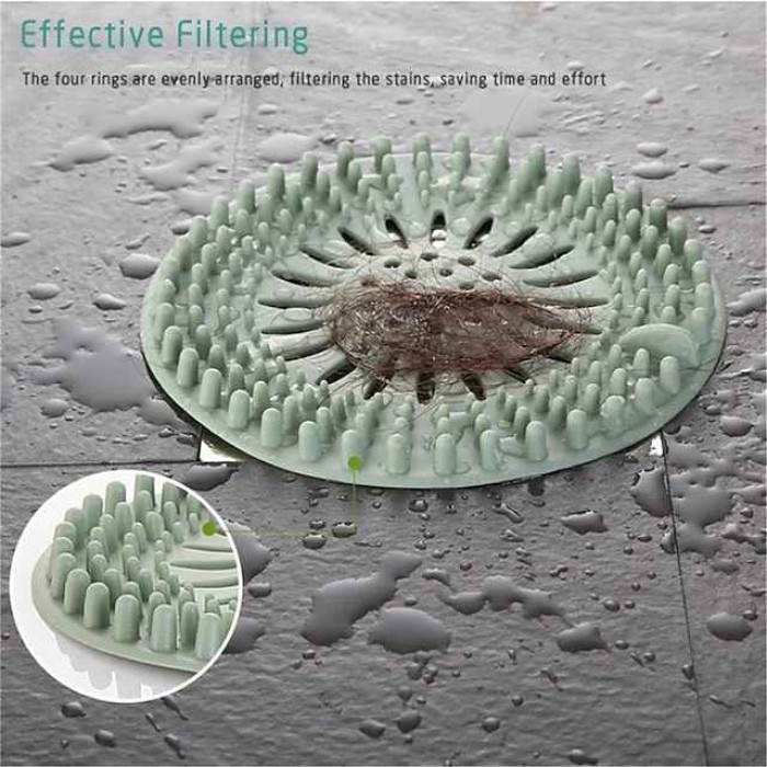 6PCS  Circular Silicon Sink Filter Sewer Anti-clogging Floor Drain Strainer Sewer Outfall Hair Stopper Catcher for Bathroom Kitchen