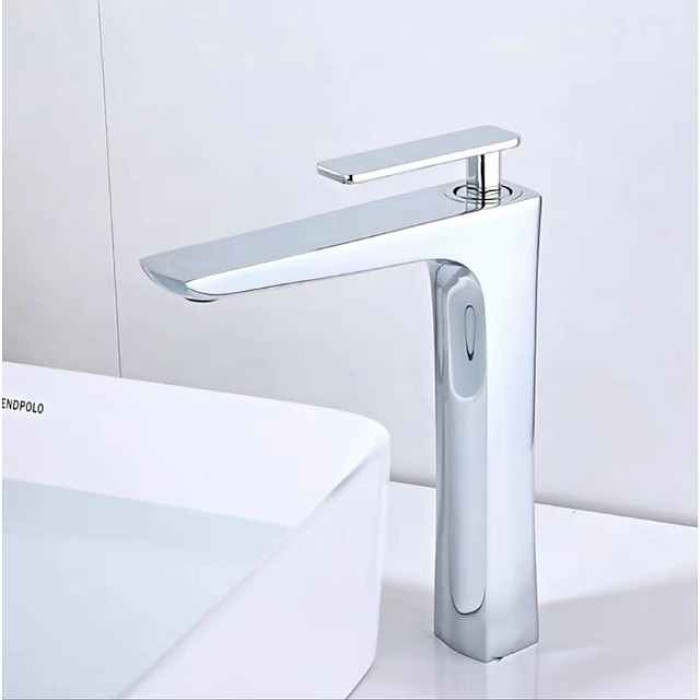 Bathroom Sink Mixer Faucet, Monobloc Basin Tap Washroom with Cold and Hot Hose