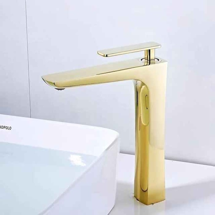 Bathroom Sink Mixer Faucet, Monobloc Basin Tap Washroom with Cold and Hot Hose