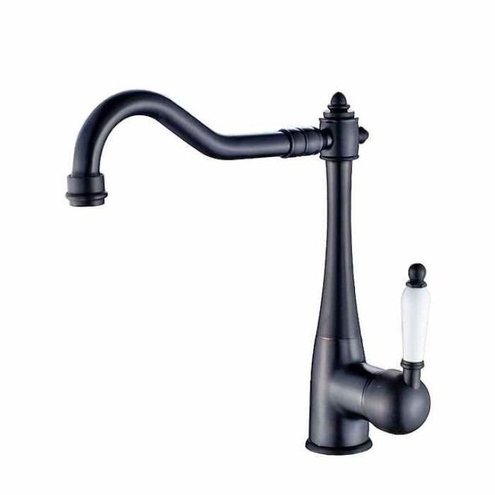 Kitchen faucet - Single Handle One Hole Electroplated Standard Spout Centerset Retro Vintage / Minimalist Kitchen Taps