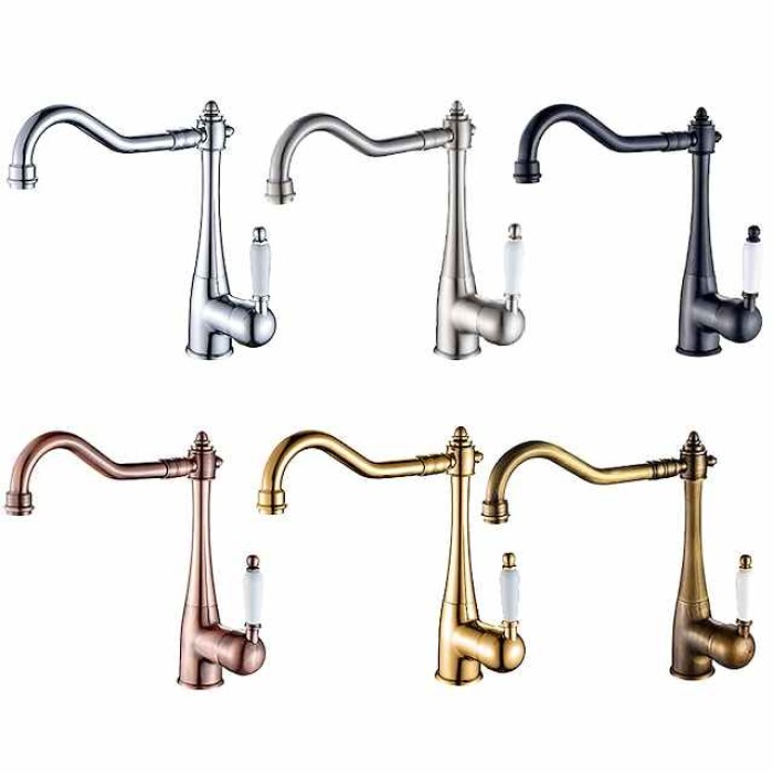 Kitchen faucet - Single Handle One Hole Electroplated Standard Spout Centerset Retro Vintage / Minimalist Kitchen Taps