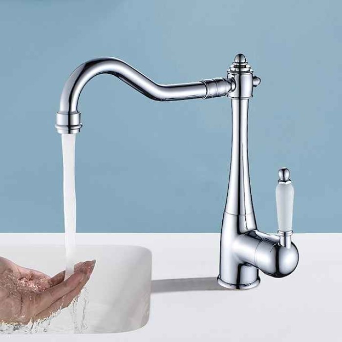 Kitchen faucet - Single Handle One Hole Electroplated Standard Spout Centerset Retro Vintage / Minimalist Kitchen Taps