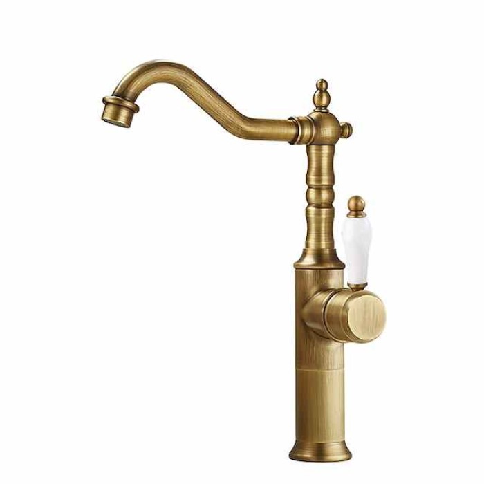 Kitchen faucet - Single Handle One Hole Electroplated Standard Spout Centerset Retro Vintage / Minimalist Kitchen Taps