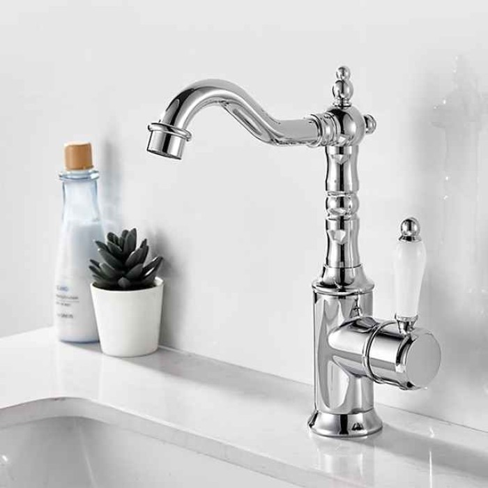 Kitchen faucet - Single Handle One Hole Electroplated Standard Spout Centerset Retro Vintage / Minimalist Kitchen Taps