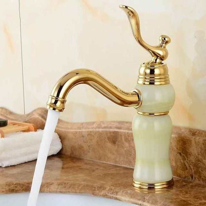 Bathroom Sink Faucet - Classic Electroplated Centerset Single Handle One HoleBath Taps