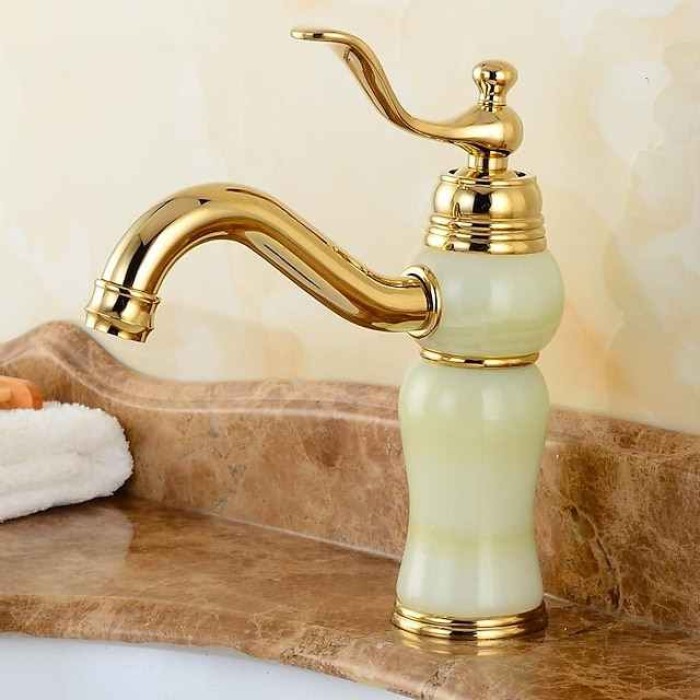 Bathroom Sink Faucet - Classic Electroplated Centerset Single Handle One HoleBath Taps