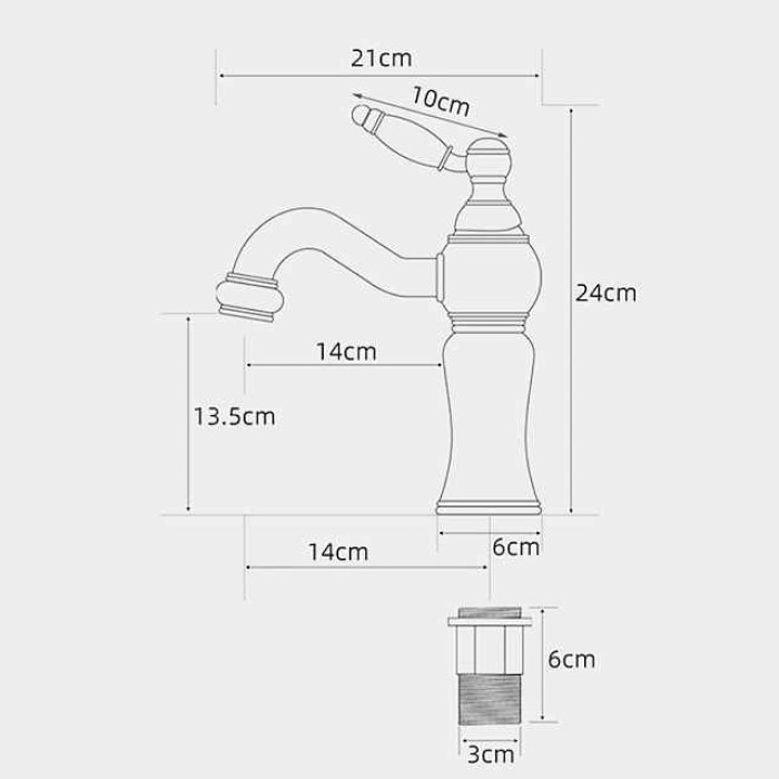 Bathroom Sink Faucet - Classic Electroplated Centerset Single Handle One HoleBath Taps