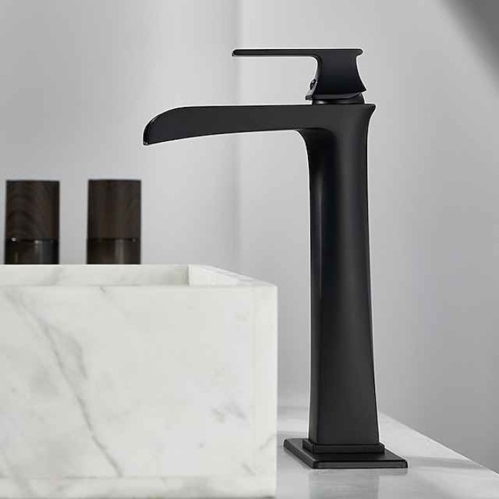 Bathroom Sink Faucet - Centerset / Waterfall Painted Finishes Centerset Single Handle One HoleBath Taps