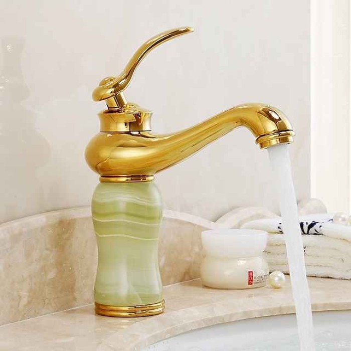 Bathroom Sink Faucet - Widespread Electroplated Centerset Single Handle One HoleBath Taps