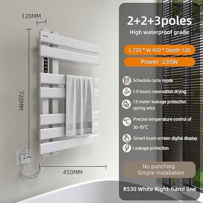 Electric Towel Warmers Radiator, Wall-Mounted & Freestanding Heated Towel Drying Rack, 304 Stainless Steel Heated Towel Rail for Bathroom