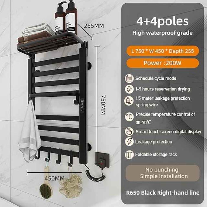 Electric Towel Warmers Radiator, Wall-Mounted & Freestanding Heated Towel Drying Rack, Aluminum Alloy Heated Towel Rail for Bathroom