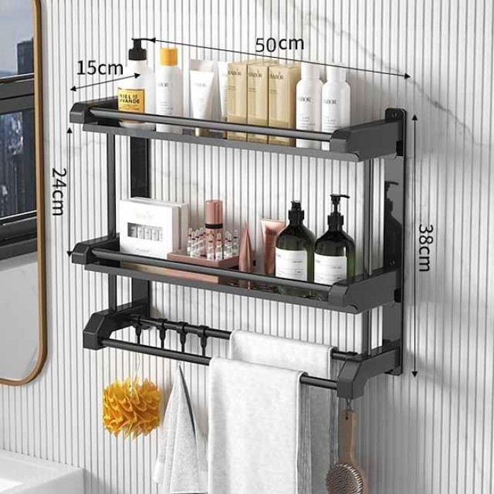 Toilet Storage Rack Non Perforated Stainless Steel Towel Rack Bathroom Towel Rack Hotel Bathroom Hardware Pendant