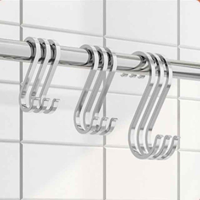 Space Aluminum Punch Free Hook S-Shaped Hook Kitchen Door Rear Hook Storage Hook Household Single Hook Sausage Cured Meat Drying